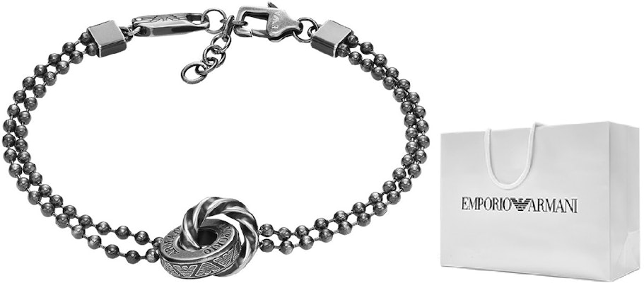 Emporio Armani 復古雙圈不鏽鋼手鍊 銀色款式 EGS3028040 Order Emporio Armani 復古雙圈不鏽鋼手鍊 銀色款式 EGS3028040