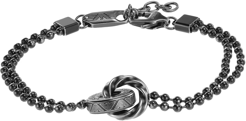 Emporio Armani 復古雙圈不鏽鋼手鍊 銀色款式 EGS3028040 Shop Emporio Armani 復古雙圈不鏽鋼手鍊 銀色款式 EGS3028040