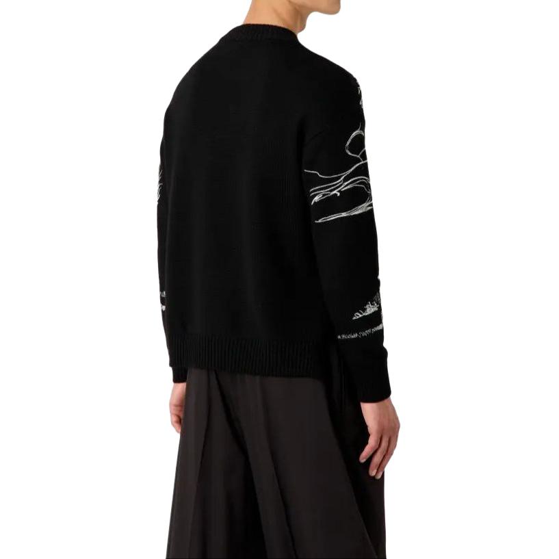 Purchase Emporio Armani  Embroidered Crewneck Sweater Black 3D1MV2-1M02Z-0999