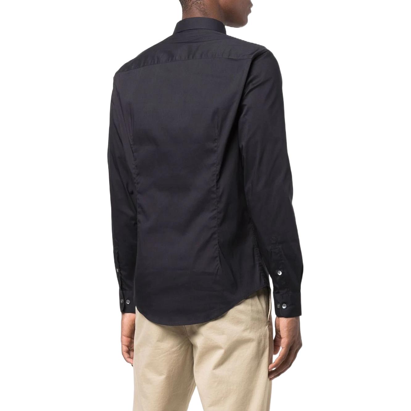 Sizing EMPORIO ARMANI  Essentials Blue Long Sleeve Shirt with Embroidered Logo. 8N1C09-1NI9Z-0934