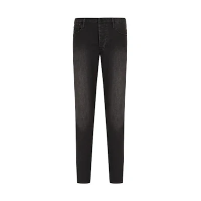Emporio Armani Faded Eagle Low-Rise Slim Fit Jeans Charcoal Black. 8N1J11-1DHDZ-0006