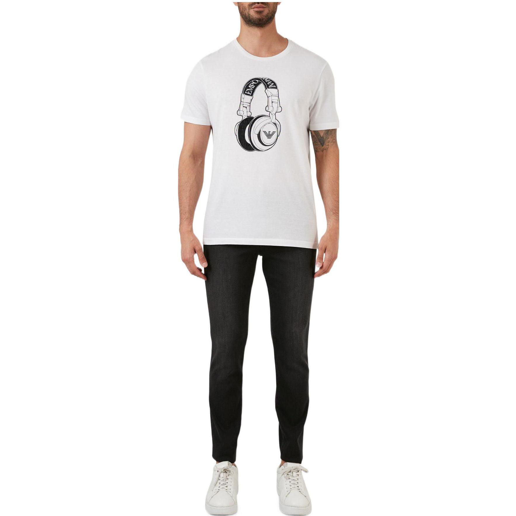 Shop Emporio Armani 暈染老鷹低腰修身牛仔褲 炭黑色 8N1J11-1DHDZ-0006