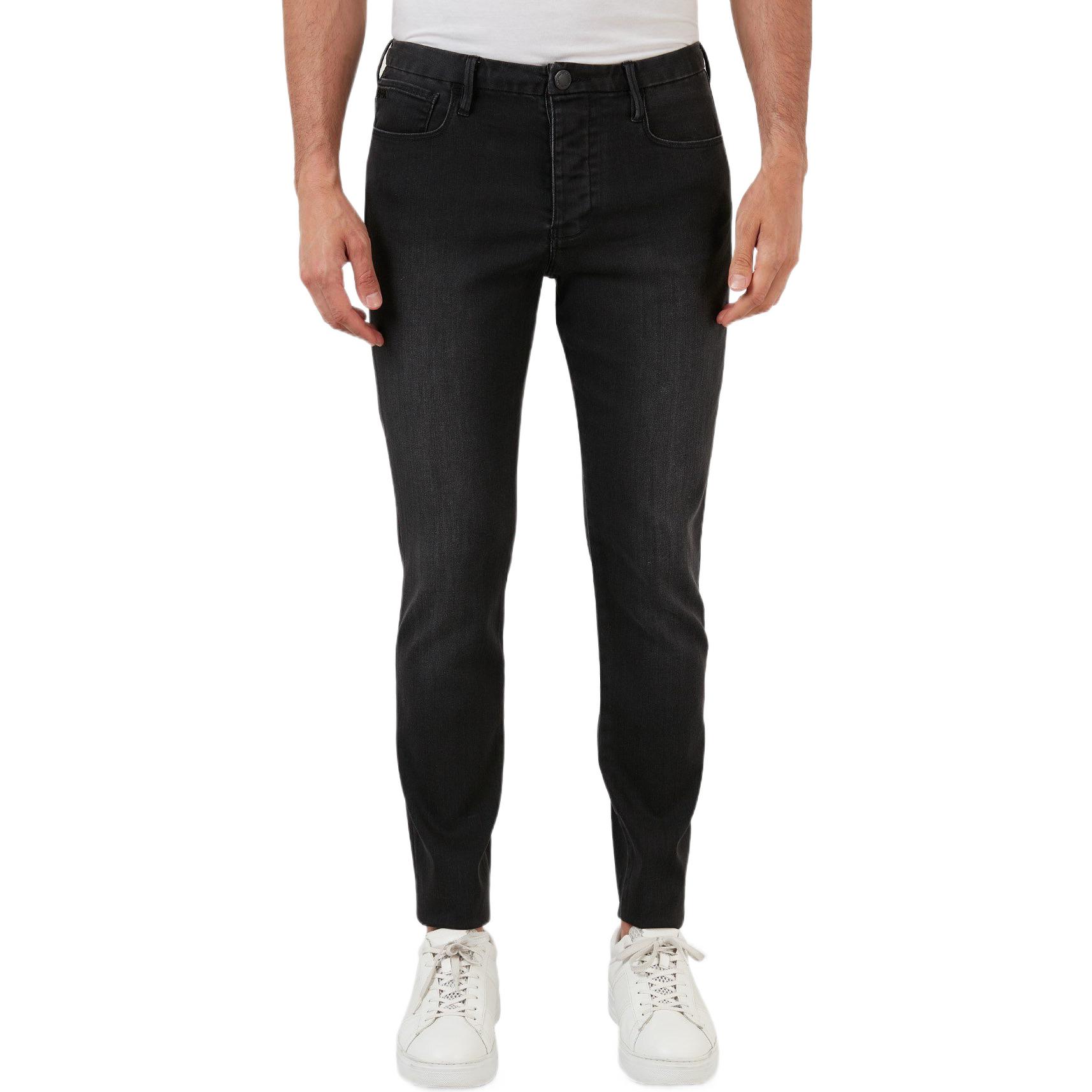 Purchase Emporio Armani 暈染老鷹低腰修身牛仔褲 炭黑色 8N1J11-1DHDZ-0006