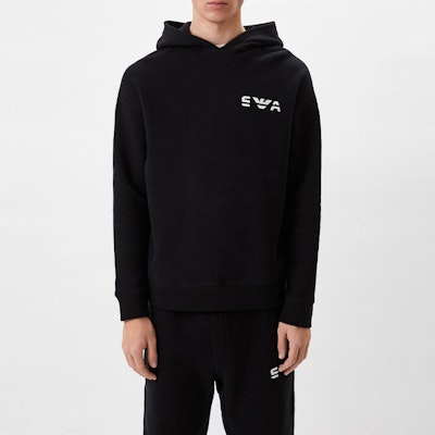 Emporio Armani Fleece Hoodie Black 3L1MCK-1JXDZ-0999 Shop Emporio Armani Fleece Hoodie Black 3L1MCK-1JXDZ-0999