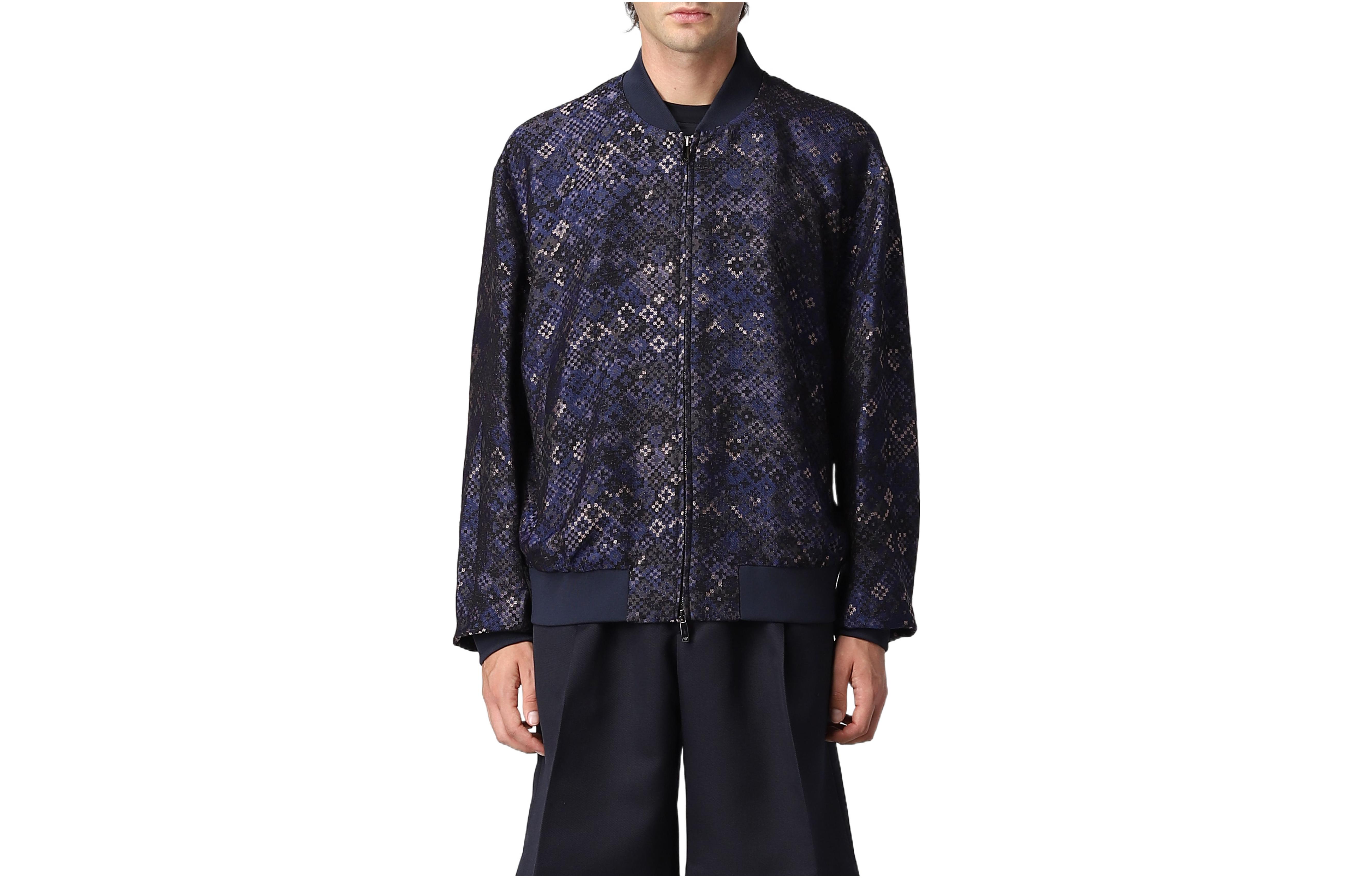 Order Chaqueta Azul de Cremallera Completa Estampada Emporio Armani H31R32C1080919