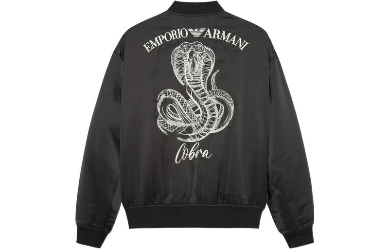 Lookbook EMPORIO ARMANI FW22 黑色棉質拉鍊飛行夾克外套. 6L1BP5-1NNMZ-0999