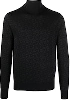 EMPORIO ARMANI FW22 Logo Knit Wool Turtleneck Sweater Gray Black 6L1MX4-1MUZZ-F926 EMPORIO ARMANI FW22 Logo Knit Wool Turtleneck Sweater Gray Black 6L1MX4-1MUZZ-F926
