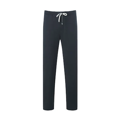 Emporio Armani FW22 Navy Blue Knit Straight-Leg Drawstring Sweatpants 8N1PD8-1JHSZ-0920
