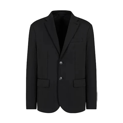 EMPORIO ARMANI FW23 Black Solid Single-Breasted Long Sleeve Blazer. 6R1GQ31-JNYZ1-0999