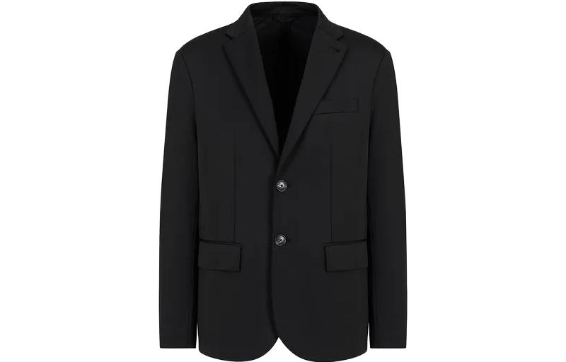 Order EMPORIO ARMANI Blazer Hitam Lengan Panjang Single-Breasted FW23. 6R1GQ31-JNYZ1-0999