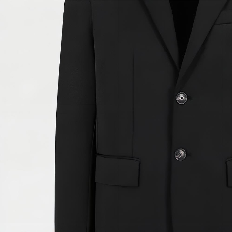 Lookbook EMPORIO ARMANI Blazer Hitam Lengan Panjang Single-Breasted FW23. 6R1GQ31-JNYZ1-0999