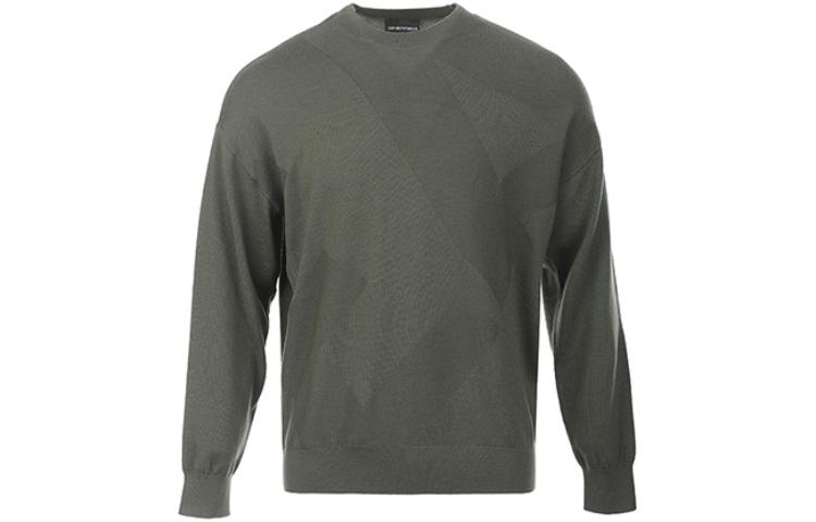 Emporio Armani  FW23 Green Crewneck Knit Sweater. 6R1MX4-1MFVZ-F610