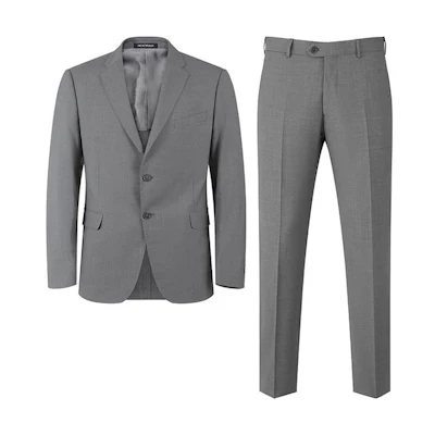 EMPORIO ARMANI FW23 Grey Solid Lapel Single-Breasted Suit Set D41VM1-D1537-631