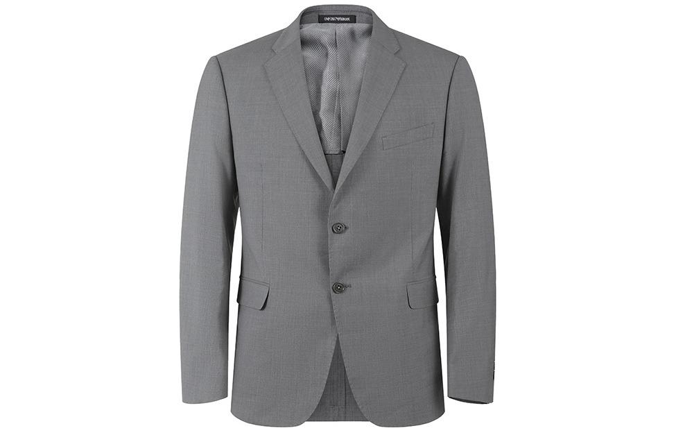 Lookbook EMPORIO ARMANI FW23 灰色纯色单排扣西装套装 D41VM1-D1537-631