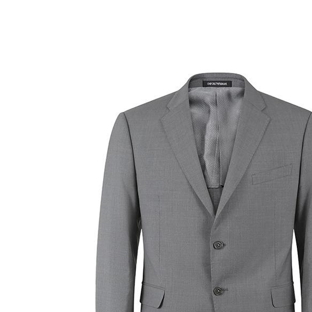 Cheap EMPORIO ARMANI FW23 灰色纯色单排扣西装套装 D41VM1-D1537-631