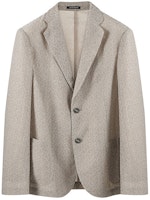 Emporio Armani FW23 Lightweight Single-Breasted Blazer Light Linen Brown. H41G51-E1D01-112 Emporio Armani FW23 Lightweight Single-Breasted Blazer Light Linen Brown. H41G51-E1D01-112