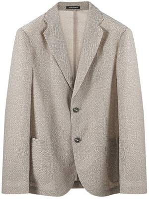 Emporio Armani FW23轻质单排扣西装外套 浅麻棕色. H41G51-E1D01-112 Order Emporio Armani FW23轻质单排扣西装外套 浅麻棕色. H41G51-E1D01-112