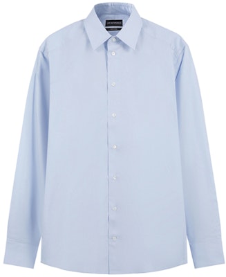 EMPORIO ARMANI FW23 Solid Color Button-Up Long Sleeve Shirt Blue 01CN50-01C68-700 Order EMPORIO ARMANI FW23 Solid Color Button-Up Long Sleeve Shirt Blue 01CN50-01C68-700