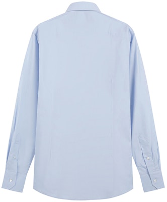 EMPORIO ARMANI FW23 Solid Color Button-Up Long Sleeve Shirt Blue 01CN50-01C68-700 Lookbook EMPORIO ARMANI FW23 Solid Color Button-Up Long Sleeve Shirt Blue 01CN50-01C68-700