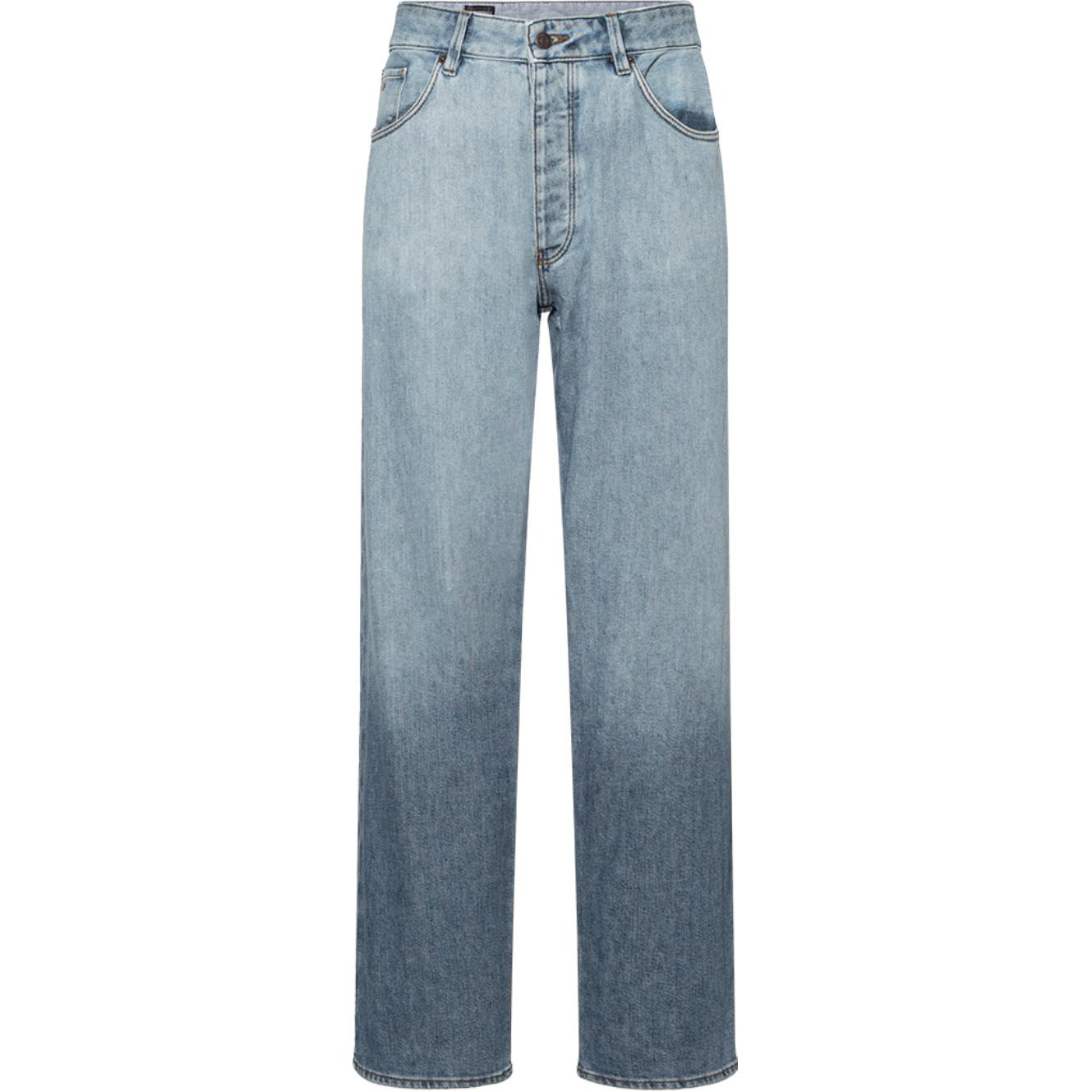 EMPORIO ARMANI  Gradient Mid-Rise Zipper Straight Jeans Blue 3D1J72-1DL8Z-0943