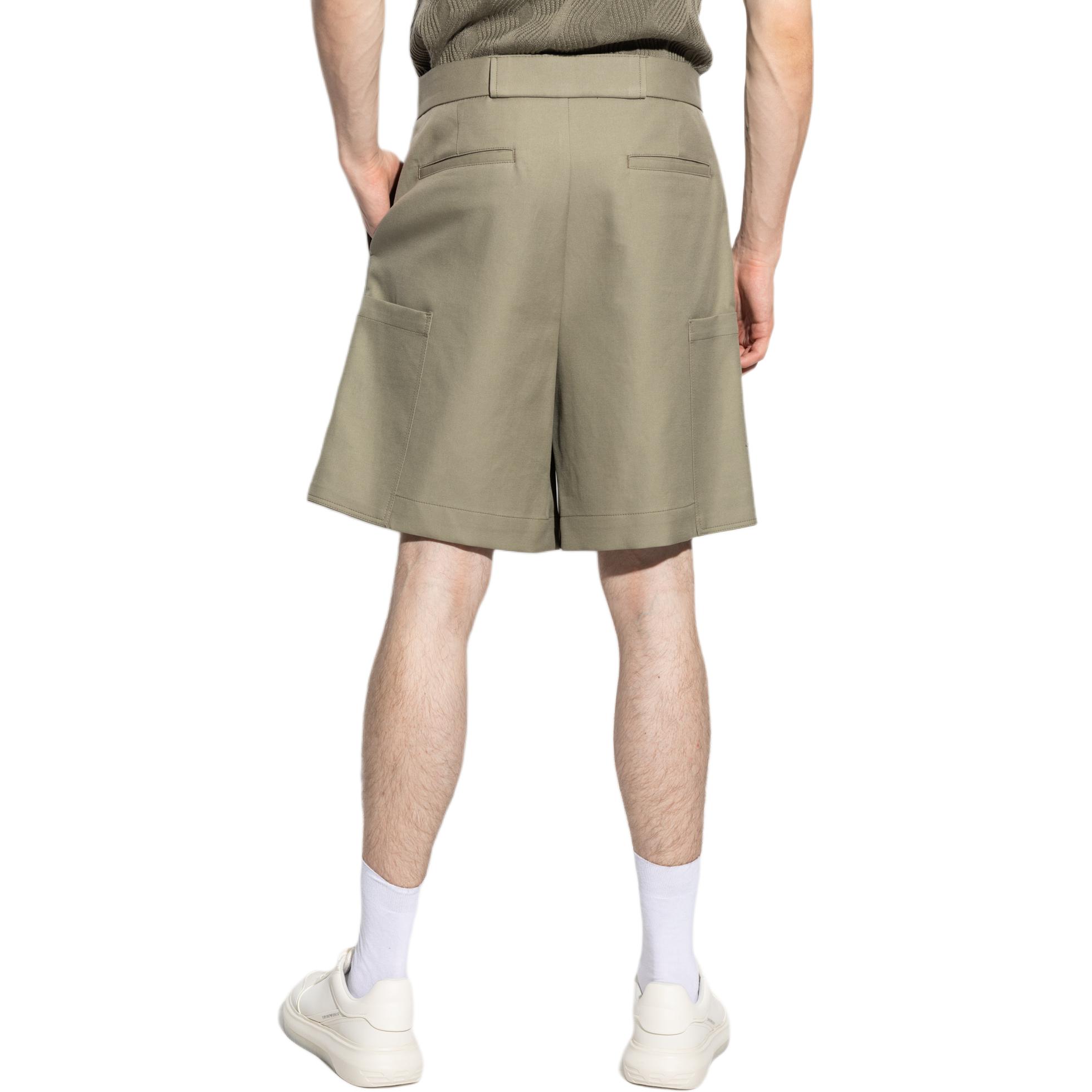 Purchase EMPORIO ARMANI  Green Casual Mid-Waist Loose Fit Shorts. H41PB3-E1086-544