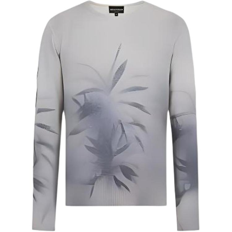 Emporio Armani  Green Floral Print Crewneck Cashmere Sweater. 3L1MV1-1M01Z-F521