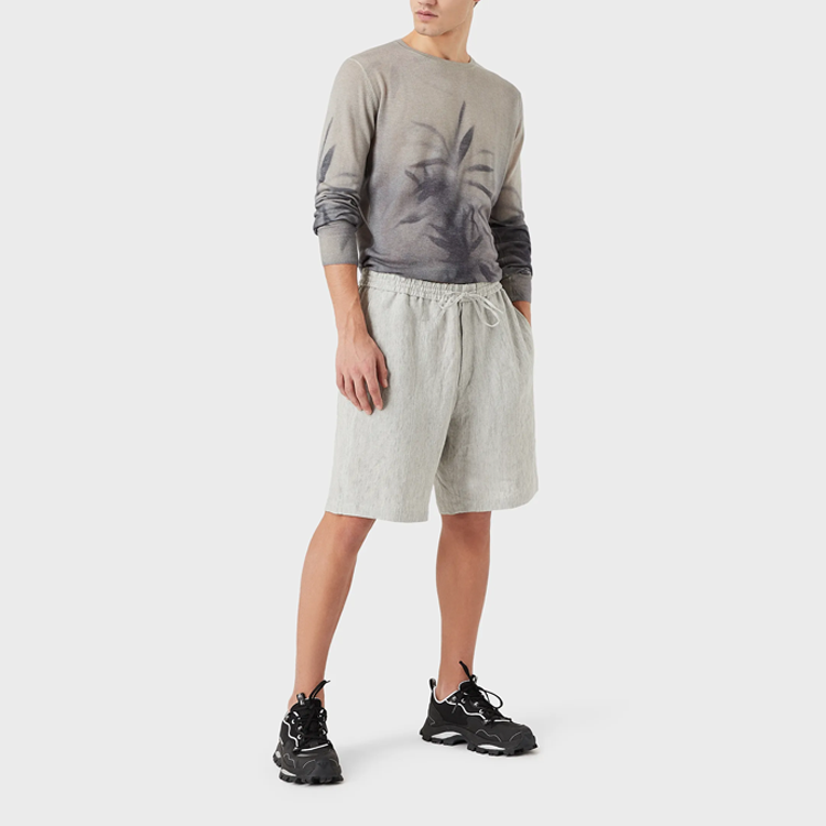 Emporio Armani  Green Floral Print Crewneck Cashmere Sweater. 3L1MV1-1M01Z-F521 圖 3