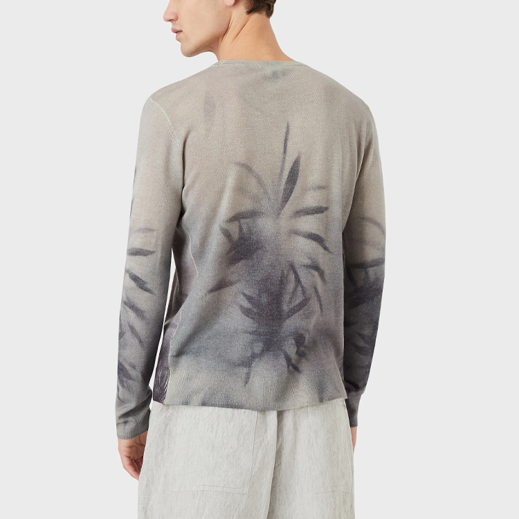 Emporio Armani  Green Floral Print Crewneck Cashmere Sweater. 3L1MV1-1M01Z-F521 圖 5