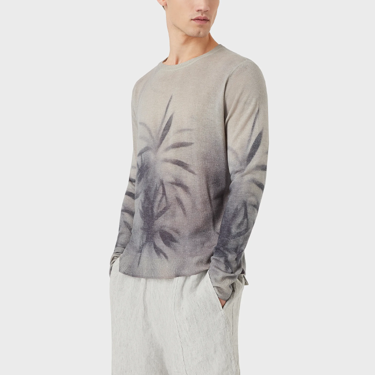 Emporio Armani  Green Floral Print Crewneck Cashmere Sweater. 3L1MV1-1M01Z-F521 圖 6