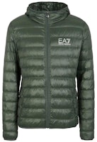Emporio Armani Green Logo Print Hooded Down Jacket 8NPB02-PN29Z-1845 Emporio Armani Green Logo Print Hooded Down Jacket 8NPB02-PN29Z-1845