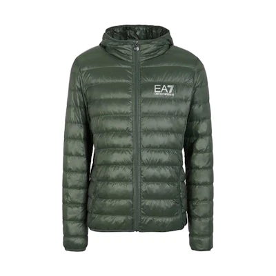 Emporio Armani Green Logo Print Hooded Down Jacket 8NPB02-PN29Z-1845