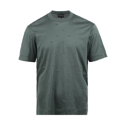 Emporio Armani Green T-Shirt with Full Eagle Embroidery SS25. EM001400-AF10017-F9053