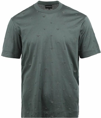 エンポリオアルマーニ グリーンTシャツ フルイーグル刺繍 SS25. EM001400-AF10017-F9053 Order エンポリオアルマーニ グリーンTシャツ フルイーグル刺繍 SS25. EM001400-AF10017-F9053