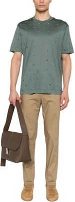 エンポリオアルマーニ グリーンTシャツ フルイーグル刺繍 SS25. EM001400-AF10017-F9053 Details for エンポリオアルマーニ グリーンTシャツ フルイーグル刺繍 SS25. EM001400-AF10017-F9053