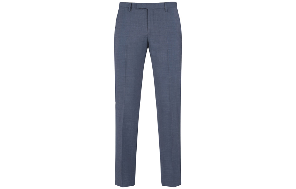 EMPORIO ARMANI  Grey-Blue Mid-Rise Straight Suit Pants. D41P0M-01502-902
