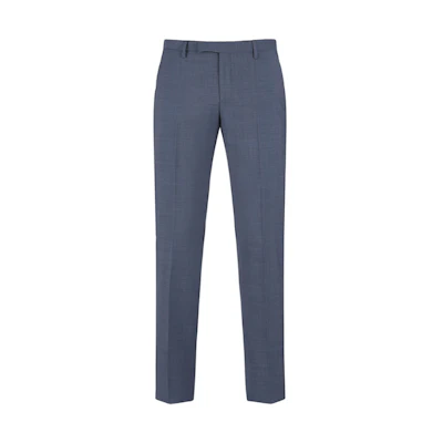 EMPORIO ARMANI Grey-Blue Mid-Rise Straight Suit Pants. D41P0M-01502-902