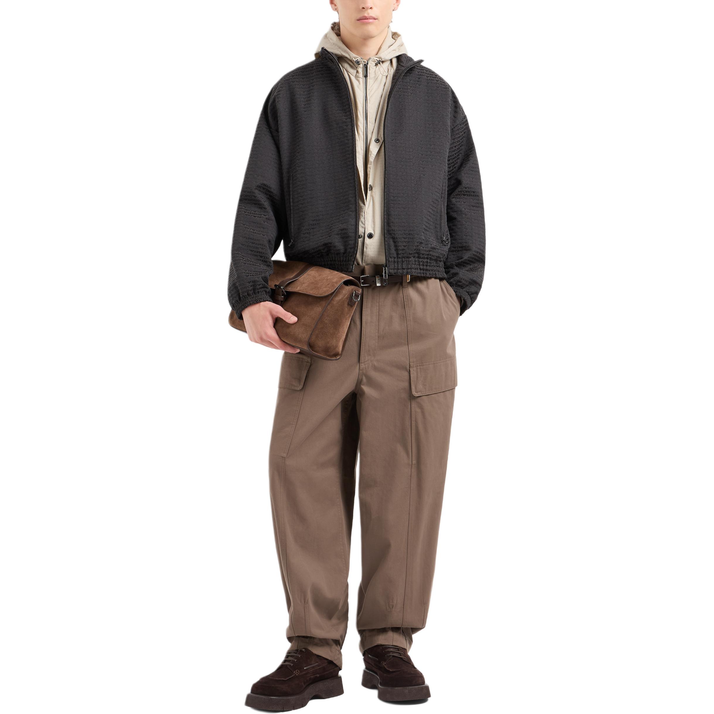 Emporio Armani  Grey Jacquard Logo Stand Collar Zip-Up Jacket EM001002-AF13688-U8168 圖 5