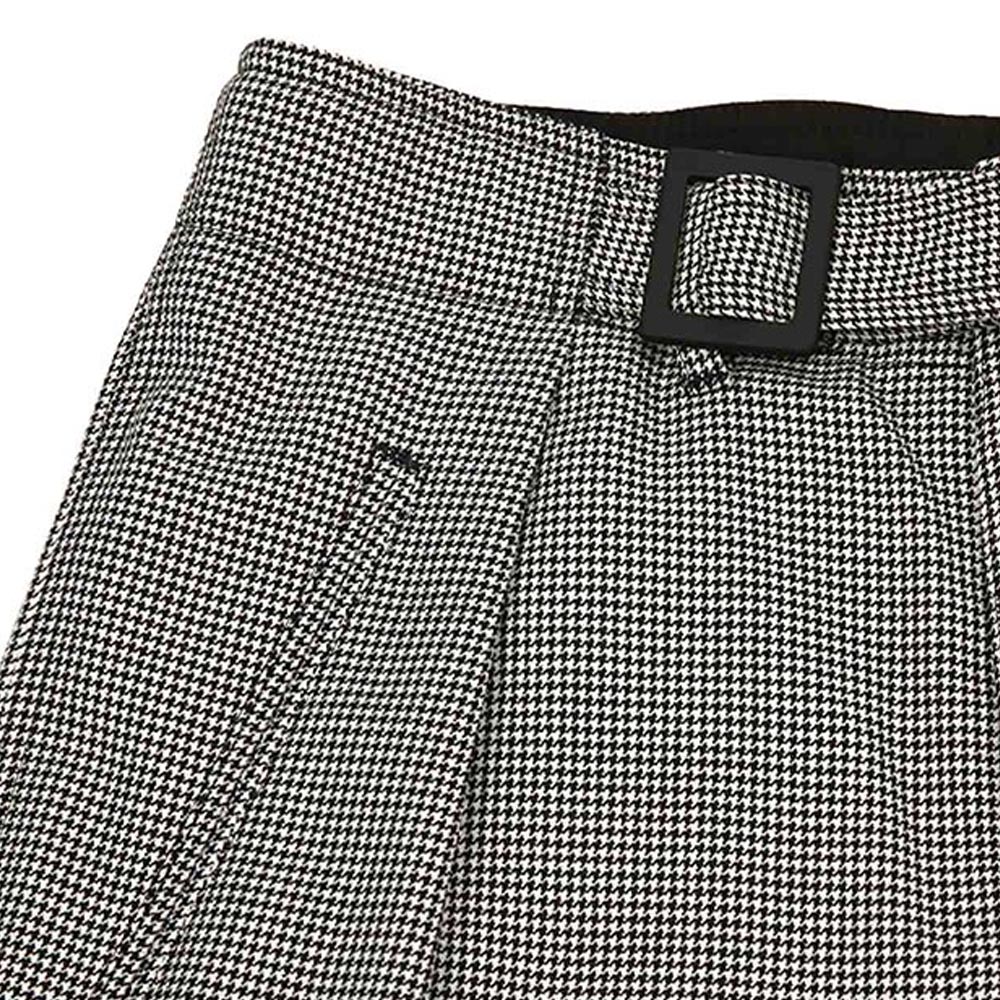 Shop EMPORIO ARMANI 灰格纹羊毛直筒休闲长裤 91PWD0-91435-991