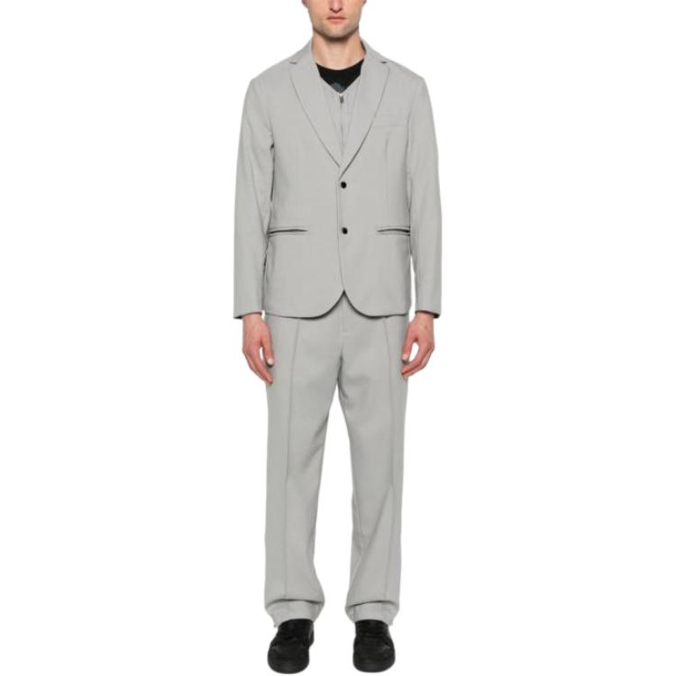 Lookbook EMPORIO ARMANI 灰色修身拼接系带休闲裤 3D1PN4-1NFVZ-06G1