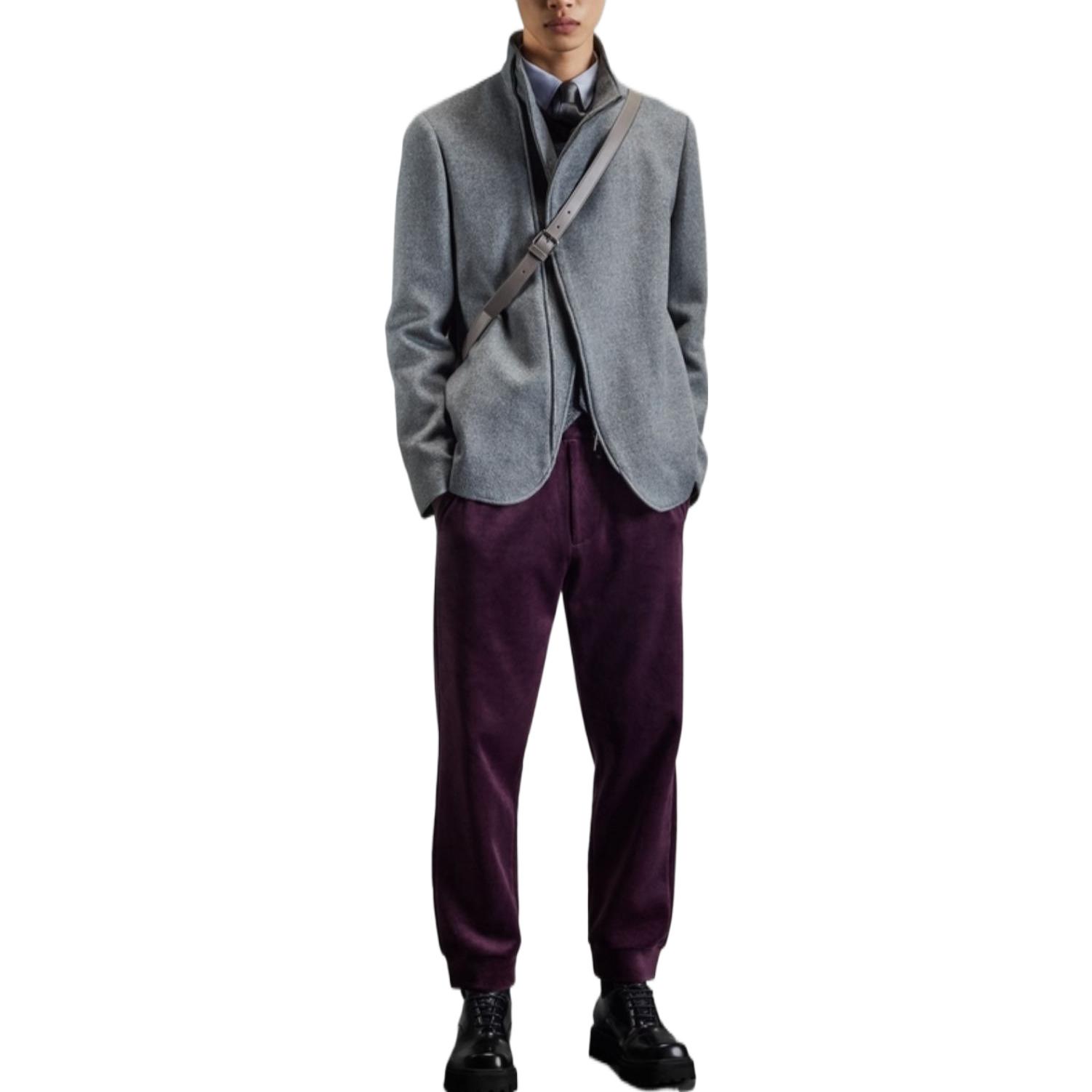 Lookbook Emporio Armani 灰色素面休閒長袖襯衫 FW22 H31SM0-C12F-0600