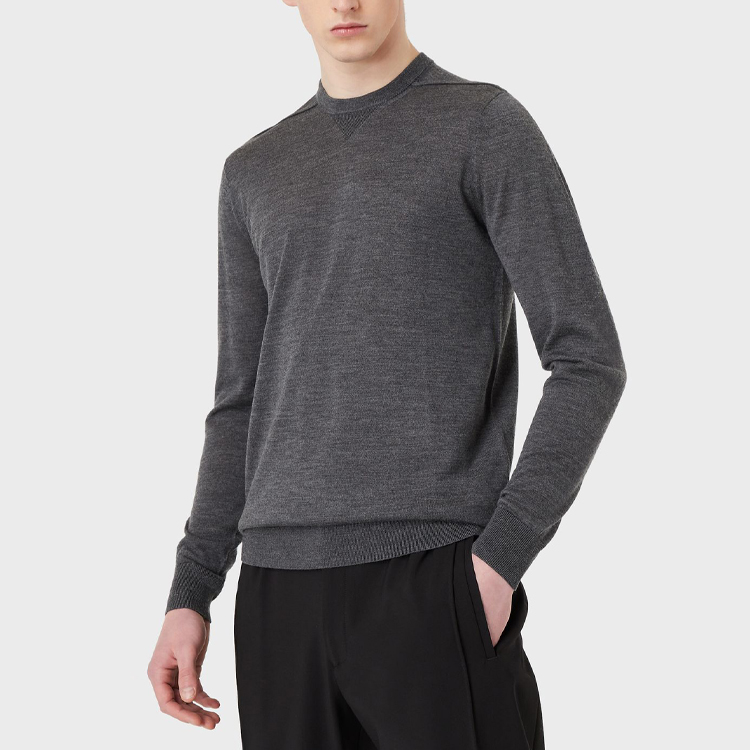 Emporio Armani  Grey Wool Ribbed Crewneck Sweater. 8N1MUV-1MJWZ-10631 圖 3