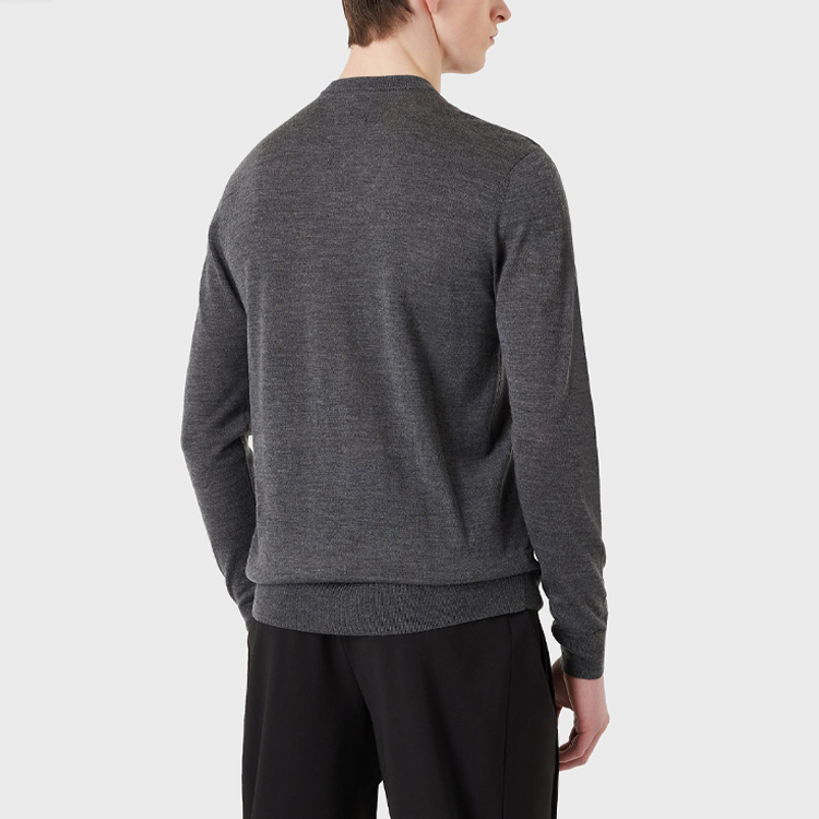 Emporio Armani  Grey Wool Ribbed Crewneck Sweater. 8N1MUV-1MJWZ-10631 圖 4