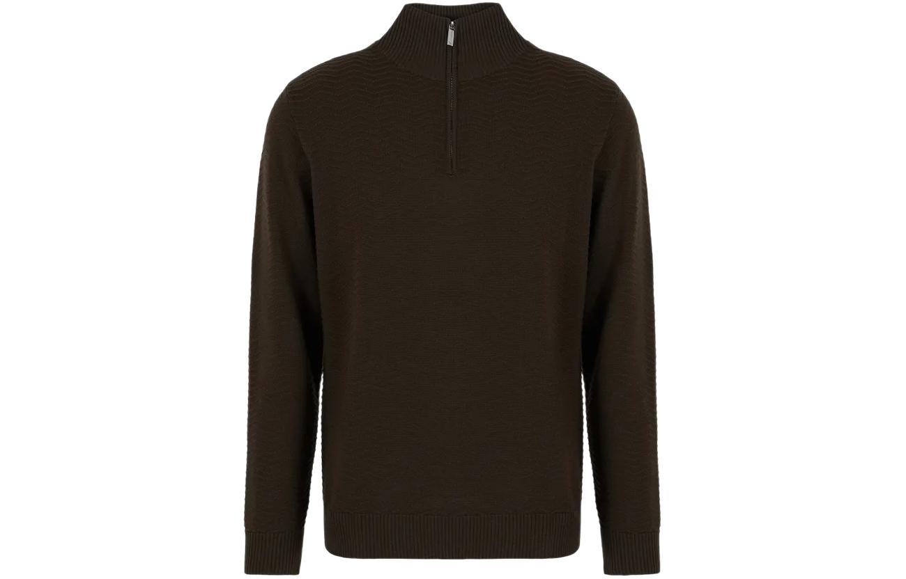 Emporio Armani  Half-Zip High Neck Sweater Brown 3D1MY61-MF7Z1-0487