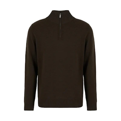 Emporio Armani Half-Zip High Neck Sweater Brown 3D1MY61-MF7Z1-0487