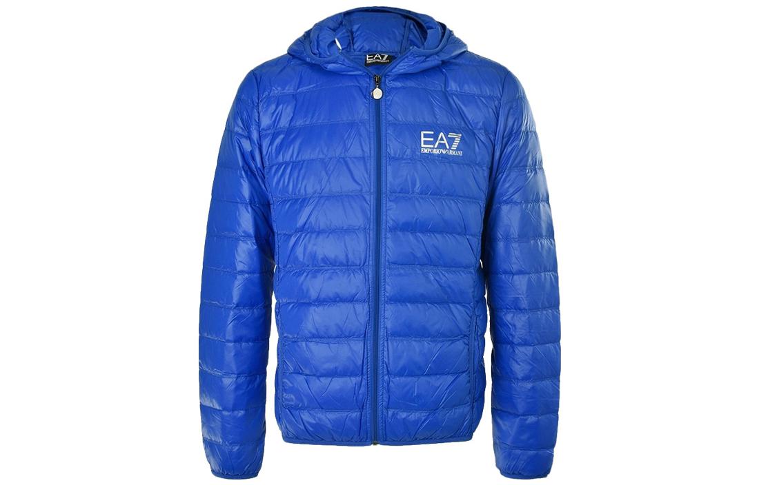 EMPORIO ARMANI  Hooded Zip-Up Long Sleeve Down Jacket Navy Blue. 8NPB02-N29Z-1598