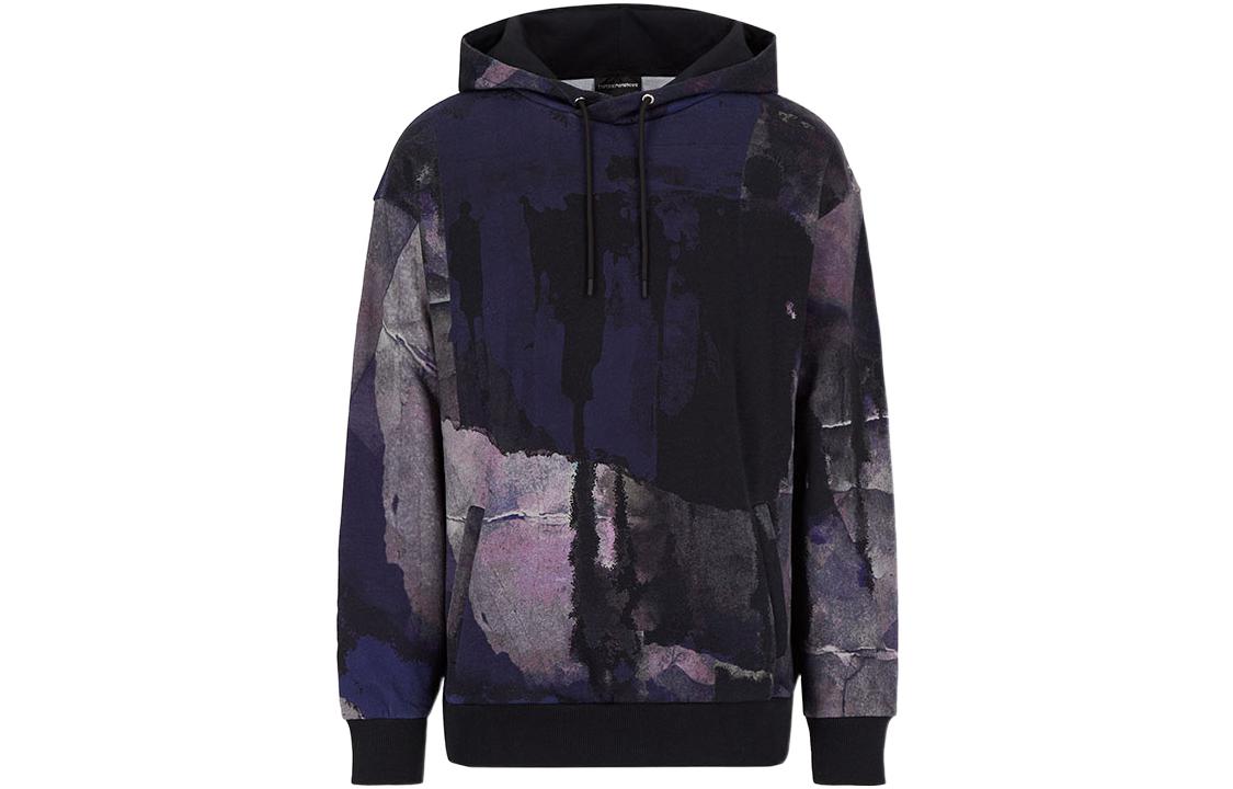 Order Emporio Armani  Hoodie Black Full Watercolor Print Long Sleeve 6K1M6V-1JU2Z1-F9A1