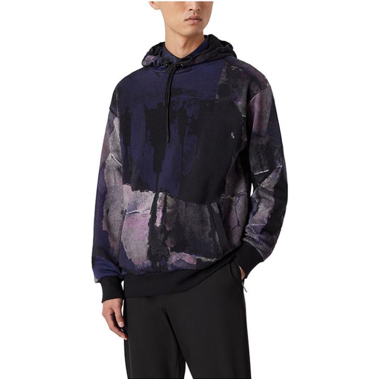 Lookbook Emporio Armani  Hoodie Black Full Watercolor Print Long Sleeve 6K1M6V-1JU2Z1-F9A1