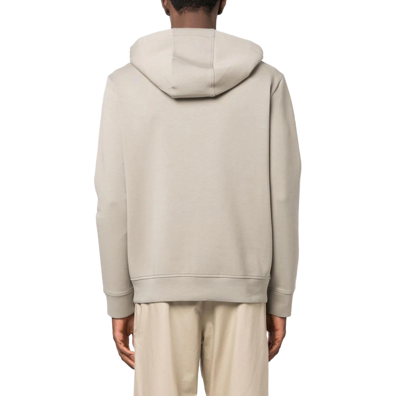 Shop EMPORIO ARMANI Khaki Logo Sulaman Zip Sweatshirt. 8N1ML6-1JHSZ-0643