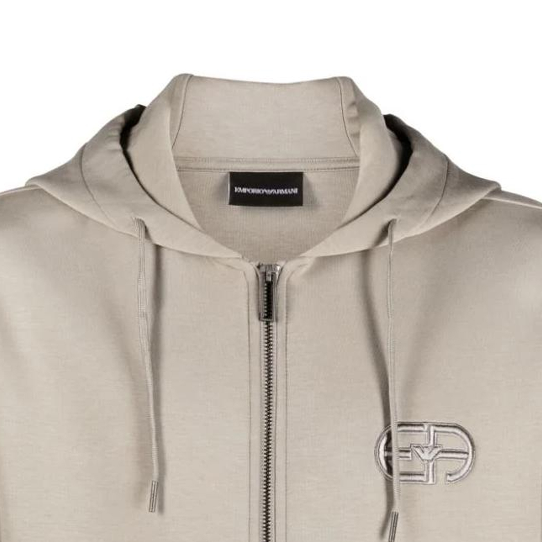 Details for EMPORIO ARMANI Khaki Logo Sulaman Zip Sweatshirt. 8N1ML6-1JHSZ-0643