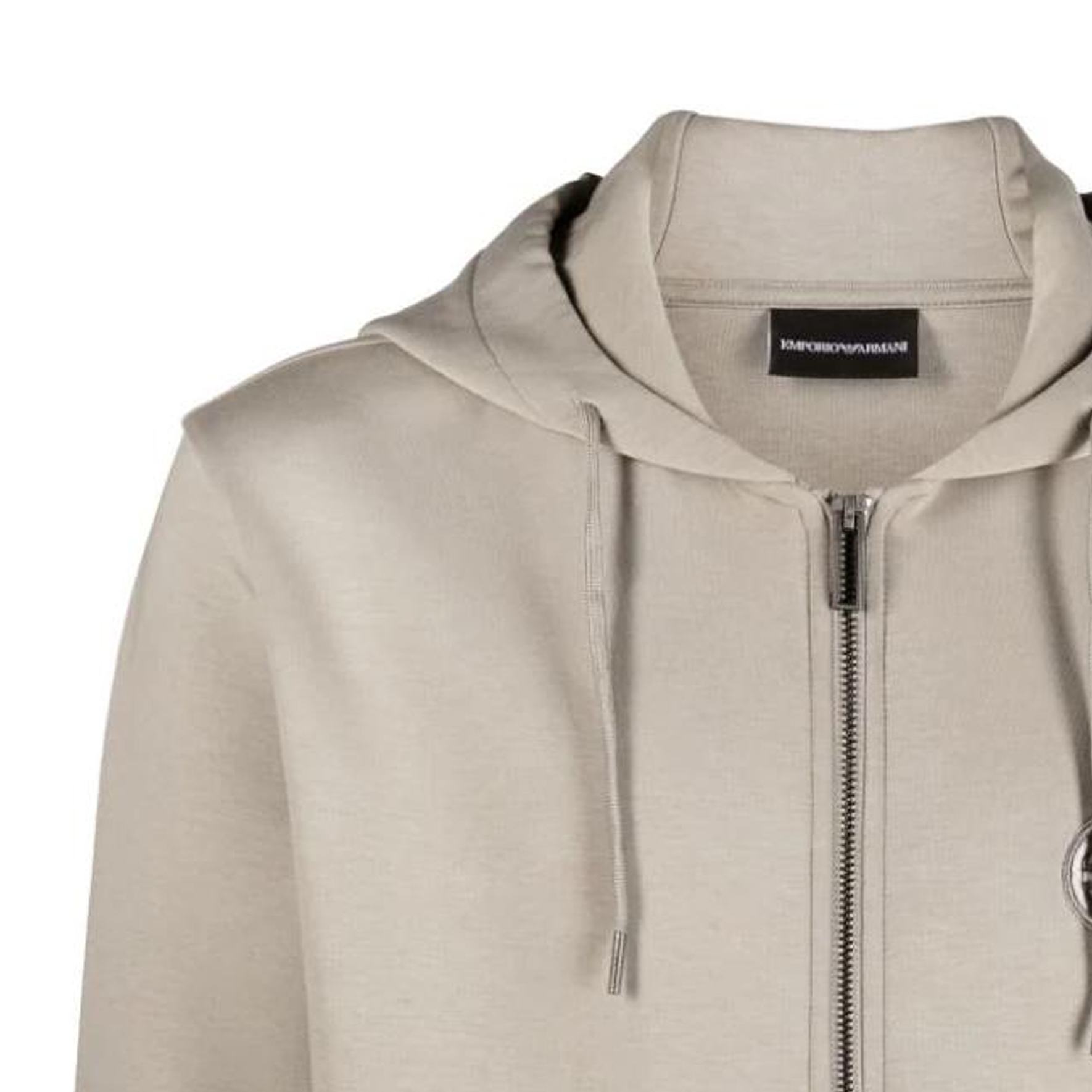 Sizing EMPORIO ARMANI Khaki Logo Sulaman Zip Sweatshirt. 8N1ML6-1JHSZ-0643